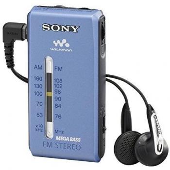 Sony SRFS84L.CE9 - Radio Walkman AM/FM Estéreo, tamaño de bolsillo, auriculares fontopia, color azul