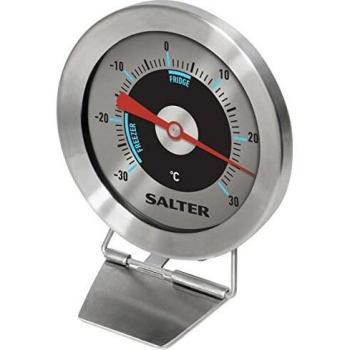 Salter 517 SSCR Termómetro analógico para congelador/frigorífico, Acero Inoxidable, Plata, 2.5 x 6.2 x 8.5 cm