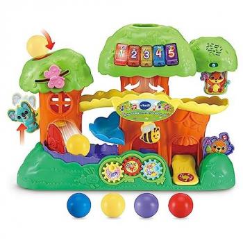 Árbol Tobogán Interactivo Lanzabolas de VTech, juguete para niños a partir de 1 año, que lanza bolas y enseña números, animales y colores