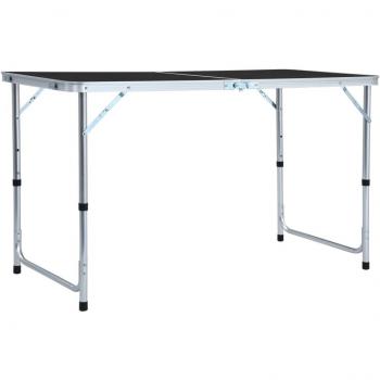 Mesa de camping plegable de aluminio gris 120x60 cm