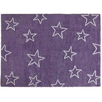 Happy Decor Kids -Alfombra Lavable Stars 100% Algodón Natural -Malva- 160x120 cm
