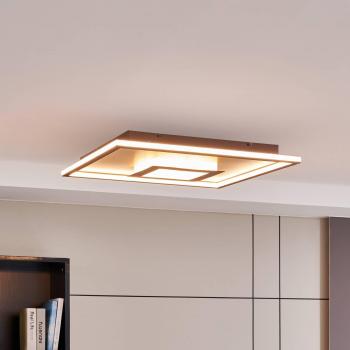 Lámpara de techo LED Pekela de Lindby, angular, 60 cm, moderna, dorada, hecha de aluminio, para salón y comedor, con 1 llama
