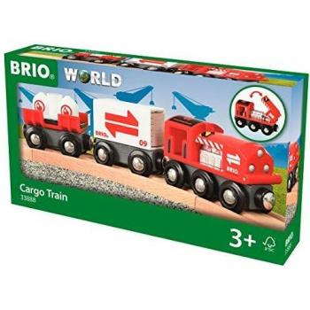 BRIO BRIO-53.033.888 33888-Tren de Mercancías Rojo, Multicolor