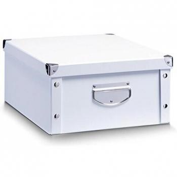 Zeller 17764 Caja de Almacenaje, Cartón, Cardboard, Blanco, 40x33x17 cm