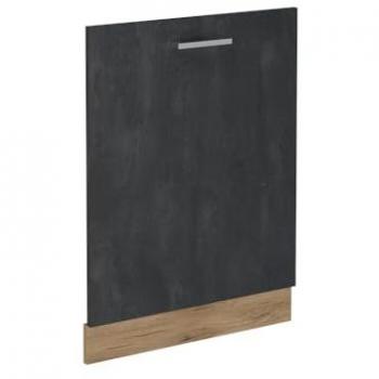 Panel frontal R-Line para lavavajillas, 60 cm, Hormigón negro/Diseño Eiche dorado, sin encimera