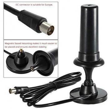 Antena TV Digital 36dBi Alta Ganancia Full HD 1080p VHF DVB Conector IEC