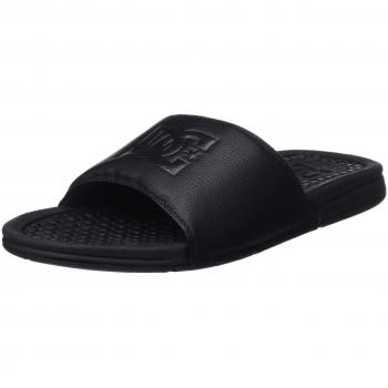 DC Shoes Men's Black Slides - Synthetic Rubber Beach Sandals EU 46