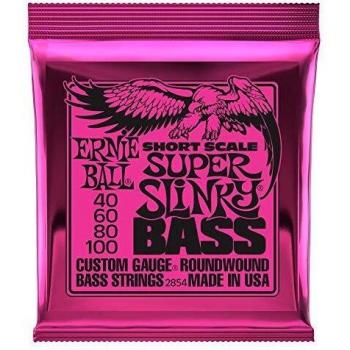 Ernie Ball P02854 Super Slinky Nickel Wound Short Scale Bass Strings - 45-100 Gauge