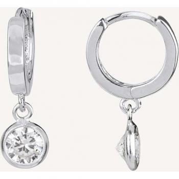 Pendientes de aro Trendy de plata con circonitas