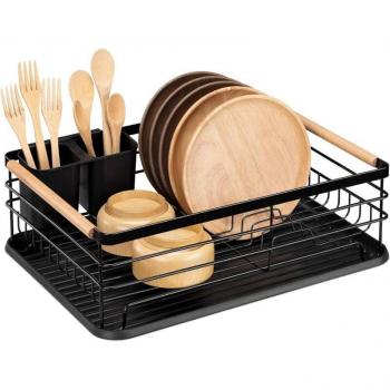 Escurridor de Cocina con Bandeja Secadora – Almacenamiento para Cubiertos, Utensilios, Platos y Vasos – Sin Montaje Necesario
