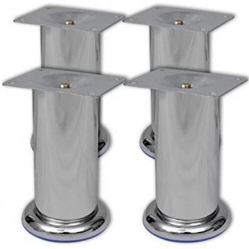 vidaXL 4X Patas para Sofá Redondas 120 mm Hierro Cromado Soportes Pie Sillón
