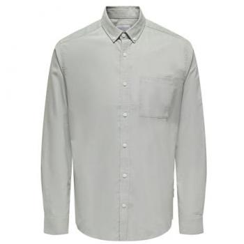 Camisa Oxford de Hombre Slim Fit Lisa en Verde Oscuro Only & Sons