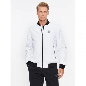 EA7 Emporio Armani White Regular Fit Bomber Jacket XL