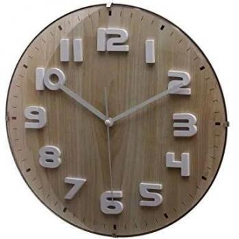 UNIMASA Reloj Pared MARRÓN Claro-MARRÓN Oscuro PLÁSTICO 32,20 X 4,80 X 32,20 CM