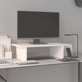 vidaXL Monitor Stand - White, 50x27x15 cm, Solid Wood Pine
