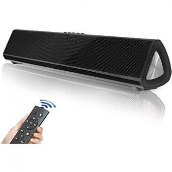 Barra de Sonido, Fityou Barras de Sonido para TV con Subwoofer Diafragma, 20W Mini Soundbar 2.0 Canales, Altavoces Bluetooth 5.0 con Control Remoto, Soporte Conexiones de Coaxial/USB/AUX/RCA