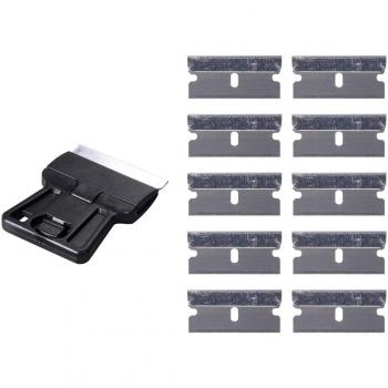 Ehdis® Seguridad Pintura raspador Mini raspador con 10 Extra Alta Razorblades de Carbono de 1,5 Pulgadas Uno-afiladas para Windows Instalar película, hogar del Coche Teñido