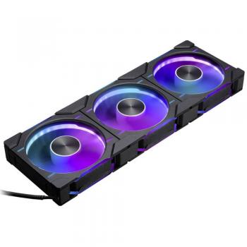 Ventiladores Phanteks D30 PWM de 120mm, Pack de 3, Alto Rendimiento, Flujo de Aire Invertido y Sistema DRGB, Negros