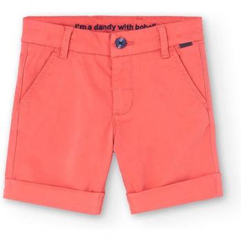 Bermuda de niño Boboli 738390 CHERRY en satén con cierre de botón y cordones - Ropa infantil CORDONETS