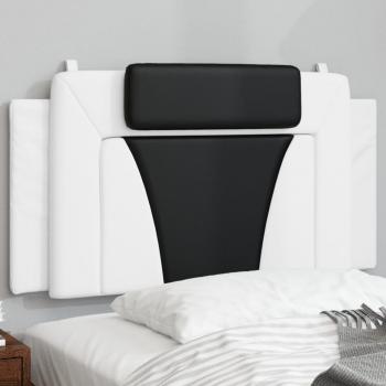 Cabecero de cama acolchado en cuero sintético blanco y negro de 100 cm Vidaxl
