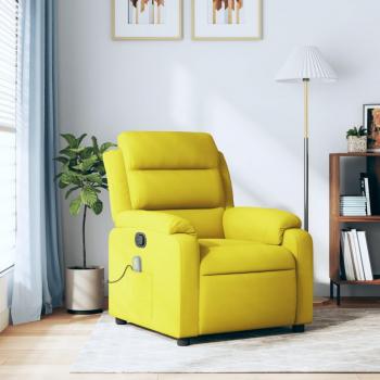Silla de masaje reclinable de terciopelo amarillo Vidaxl