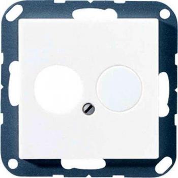 Placa para 2 tomas altavoz BNC AS500 blanco marfil de Jung