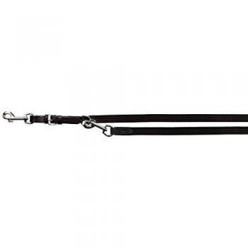 TRIXIE Ramal Active, brida Piel, M-L, 2.00 m/18 mm, Negro, Perro