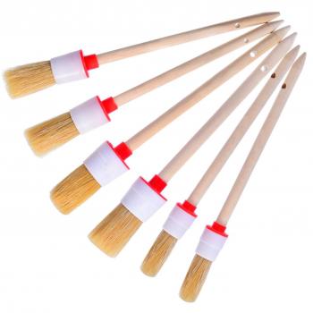 Shappy 6 Piezas Cepillos de Detalle Cepillos de Limpieza Cepillos de Cerda Suave para Limpieza de Coche Ruedas Tablero de Instrumentos Interior Exterior Cuero Emblemas de Ventilación
