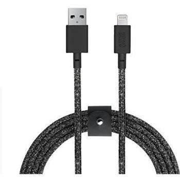 Native Union Belt XL Cable - 3 Metres Ultra-Robusto Reforzado [Certificado MFi] Cable de Carga Lightning a USB con Correa de Cuero