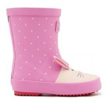 Botas de agua Osito para niña, color rosa, diseño de conejo, impermeables, suela antideslizante, talla 27