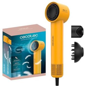 Secador de Pelo Cecotec IoniCare RockStar Style Amarillo - Compacto, Ligero, Motor 1500W, Generador de Iones, 4 Temperaturas, 3 Velocidades, Silencioso con Tecnología Brush