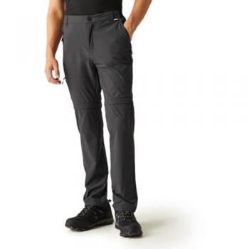 Regatta Men's Travel Light Zip-Off Packaway Trousers - Water-Repellent Ash, Size 33 R