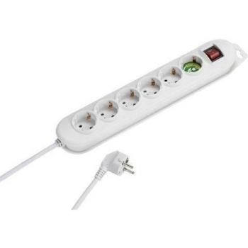 Vivanco EKS 6W180 Komfort Line - Regleta con interruptor y 6 enchufes