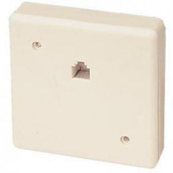 Base telefónica modular de superficie de 6 posiciones y 4 contactos