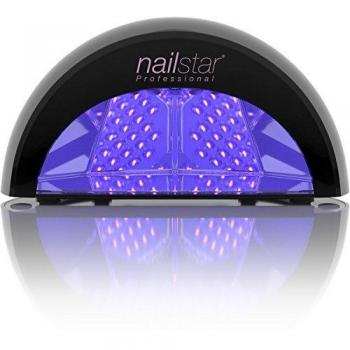 NailStar Lámpara Profesional LED UV Secadora de Uñas. Manicura y Pedicura con Esmalte de Gel permanente con Temporizador de 30 seg, 60 seg, 90 seg y 30 min para Sellado Semipermanente Duradero - Negro