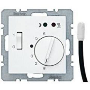 Berker Floor Temperature Control Room Thermostat with 2 Line Display, Model 20348989