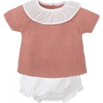 Conjunto de bebé niña en tricotosa azul vaquero