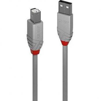 LINDY 36682 USB 2.0 Type A to B Cable - Anthra Line Grey, 1m