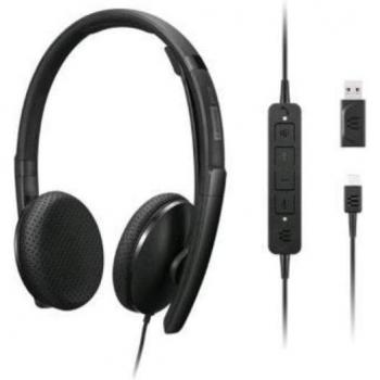 Lenovo 4XD1M45626 Wired Headphones/Headset with USB Type-C, Black, Headband Style