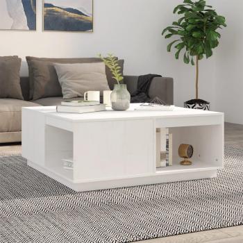 Mesa de centro blanca 100x101x40,5 cm madera maciza de pino