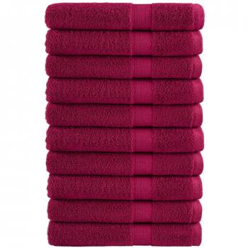 Toallas de baño SOLUND 10UDs Burdeos 100x200cm 600gsm