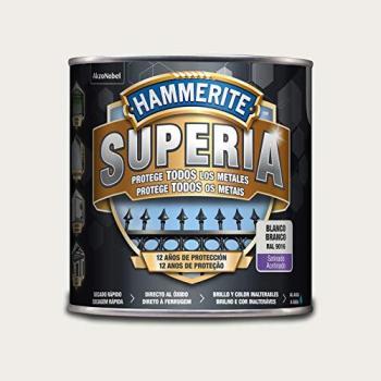 Esmalte Antioxidante al Agua Acabado Satinado 2.5 L - Hammerite Superia Satinado Blanco