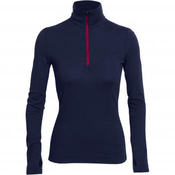 Icebreaker Vertex Mujer Manga Larga Media Cremallera Capa Base – Admiral/Pop Pink/Admiral, talla XS