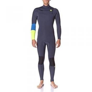 Billabong Revolution Chest Zip 5/4mm Wetsuit in Navy/Lime Q45m05 Sizes- - ExtraLarge