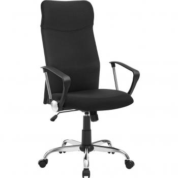 SONGMICS Silla de Oficina Ergonómica Giratoria, Asiento Tapizado Ajustable en Altura e Inclinación, Carga de 120 kg, Disponible en Negro/Gris/Beige Avena y Negro