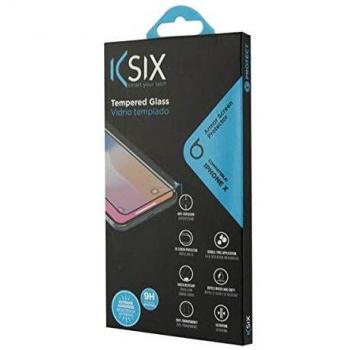 KSIX smart your tech Protector de Pantalla para iPhone X, iPhone XS, Vidrio Templado, Grosor 0.33 mm, Negro