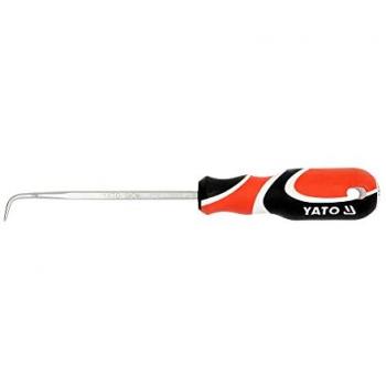 Extractor de pasador de chaveta YATO YT-1375 con palanca de montaje, fabricado en acero de alta resistencia, diseño ergonómico para un agarre cómodo, capacidad para extraer pasadores de diferentes tamaños, ideal para