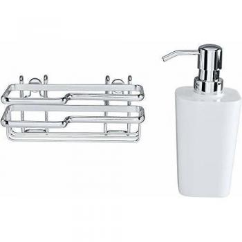 Wenko Style Conjunto para El Fregadero, Acero Inoxidable, Plata Brillante, 7x16x6 cm