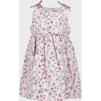 Vestido de bebé con estampado de flores y cuello redondo