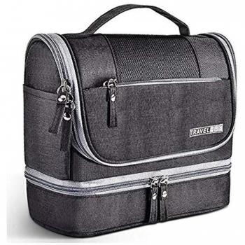 Hilareco Neceser de Viaje bolsa de aseo colgante de 7 litros impermeable Organizador de maquillaje viaje Bolsa de aseo cosméticos de viaje para artículos de viaje secos y mojados